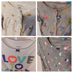4 pairs Carter's 9 months baby girl pajamas